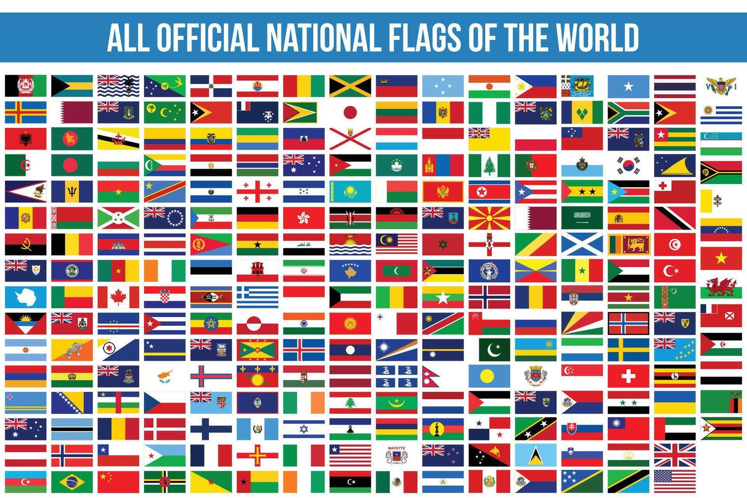 All Official National Flags Of The World vector
