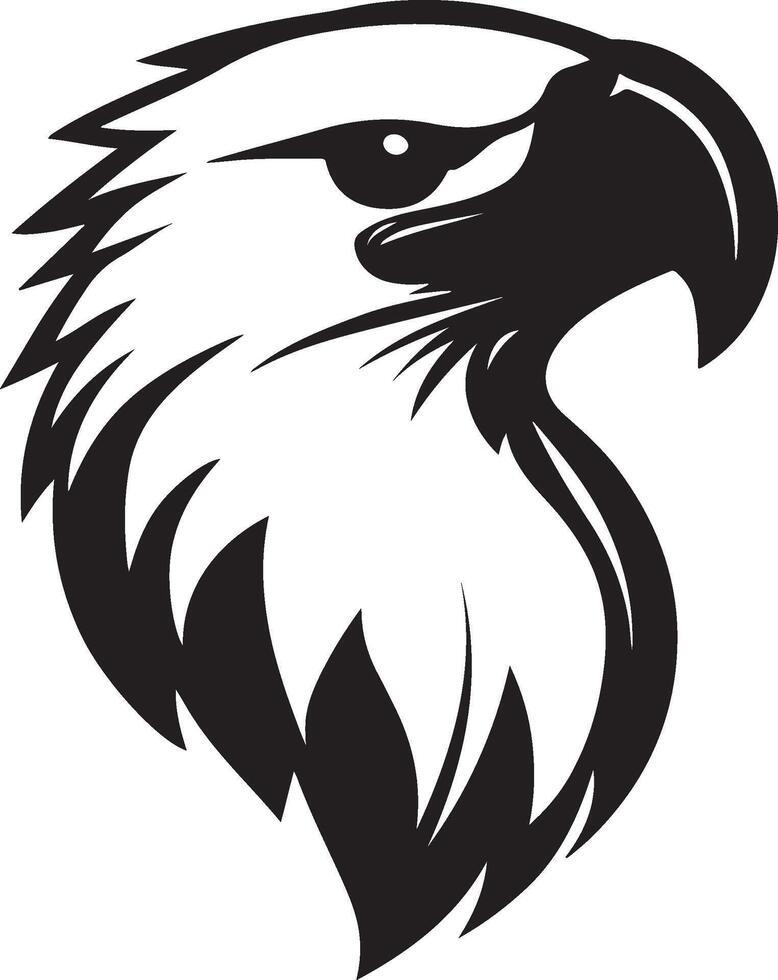 an eagle head logo with black and white colors vector