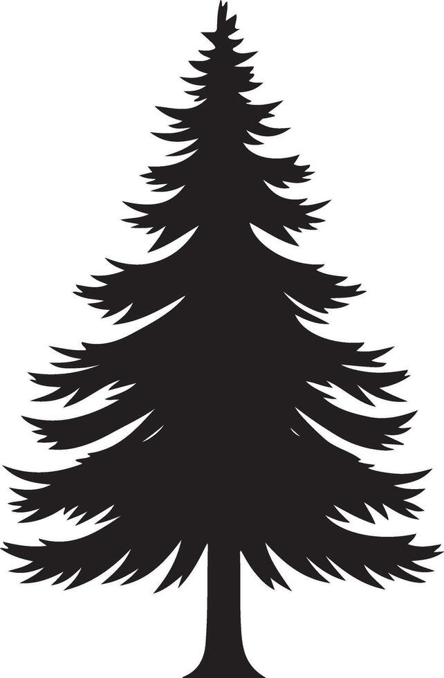 a black silhouette of a pine tree vector