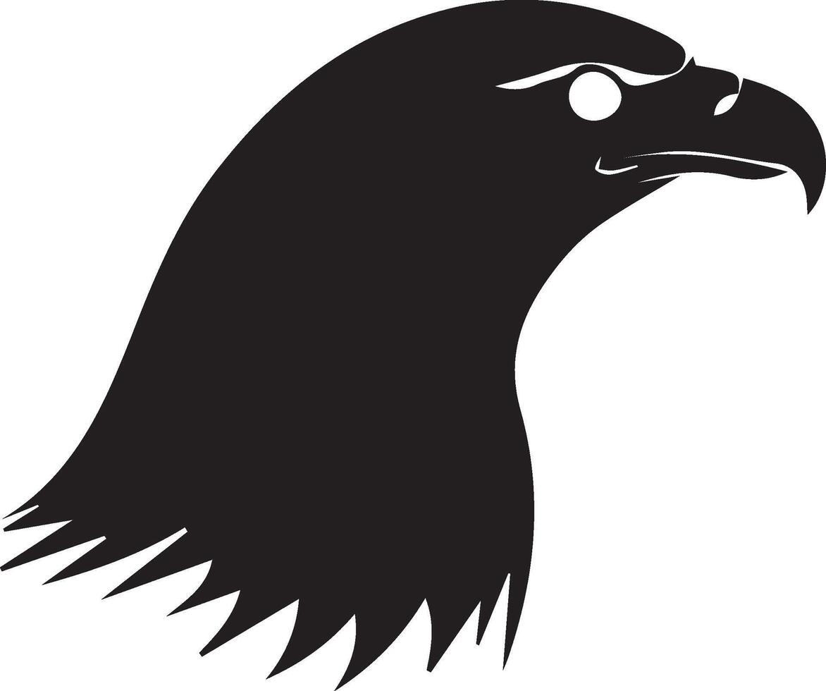 a black and white silhouette of an eagle head vector