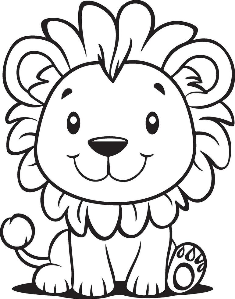 lion coloring pages for kids vector