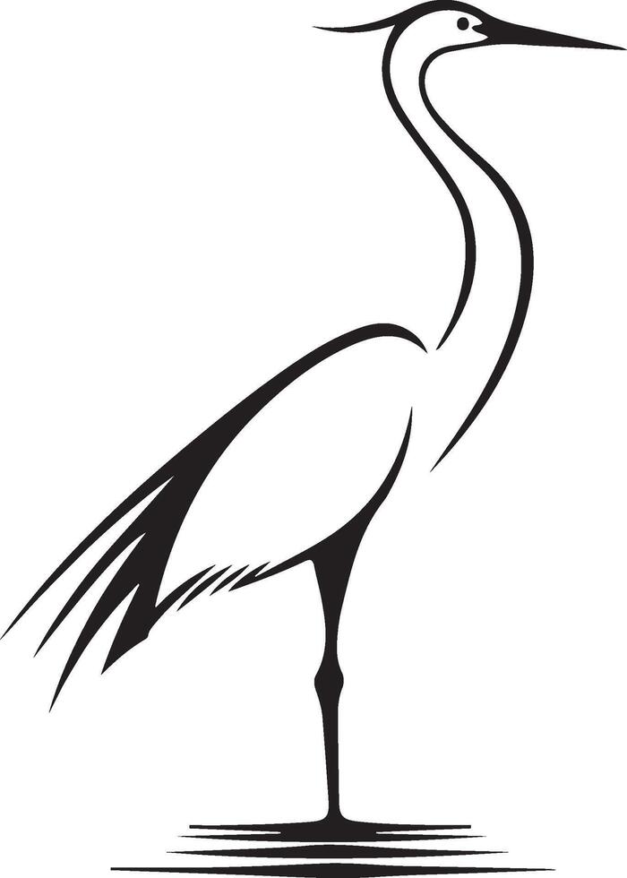 heron silhouette on white background vector