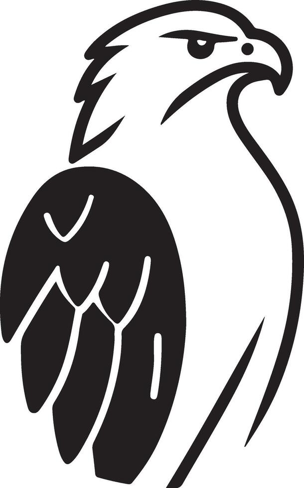 a black and white eagle head on a white background vector