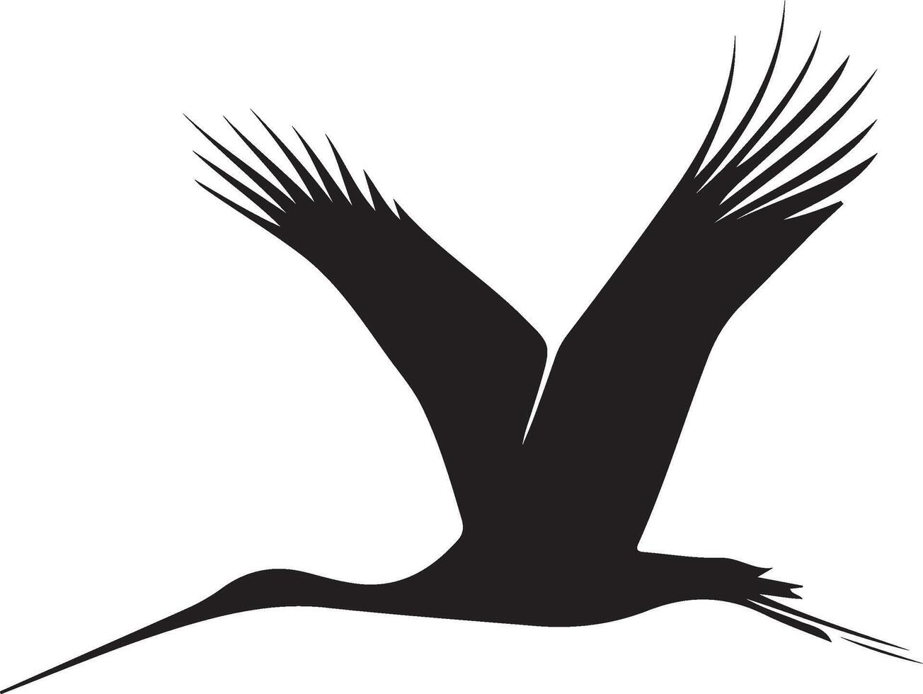 black silhouette of a bird flying in the air vector