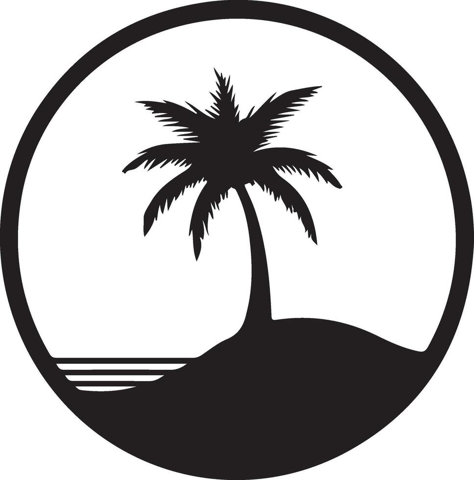 a black and white logo of a palm tree vector