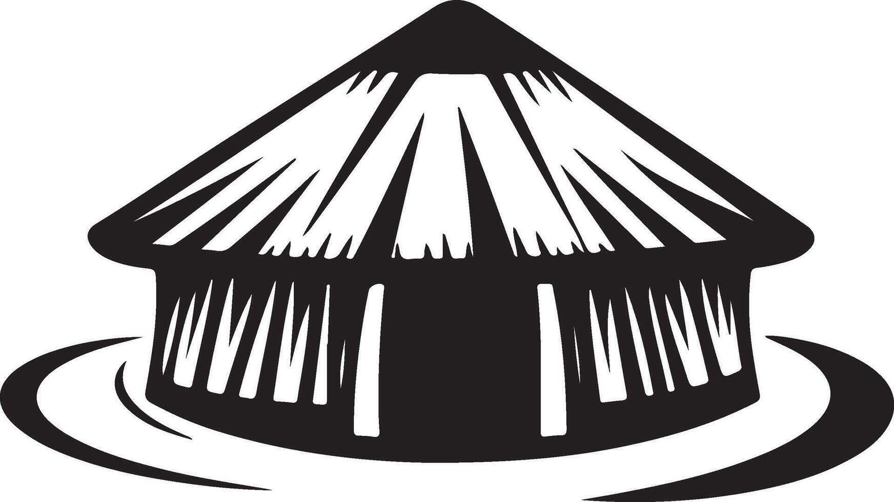 a black and white illustration of a hut vector