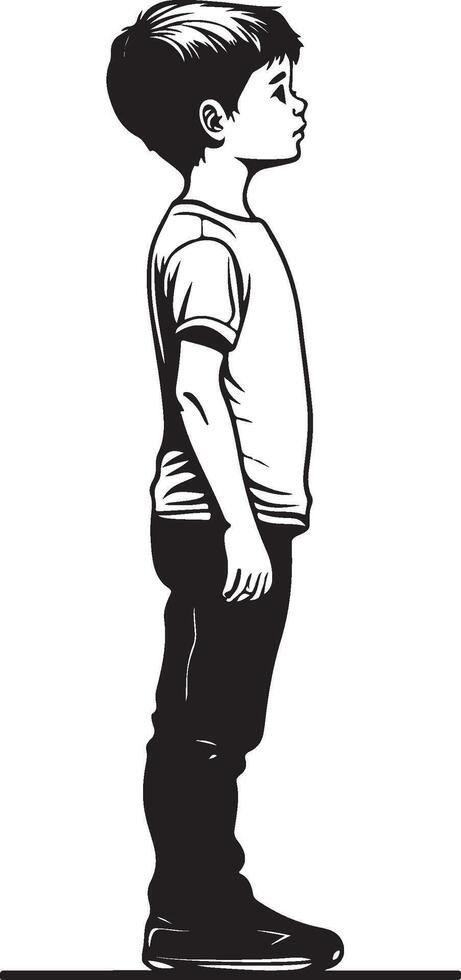 a boy standing in front of a white background vector