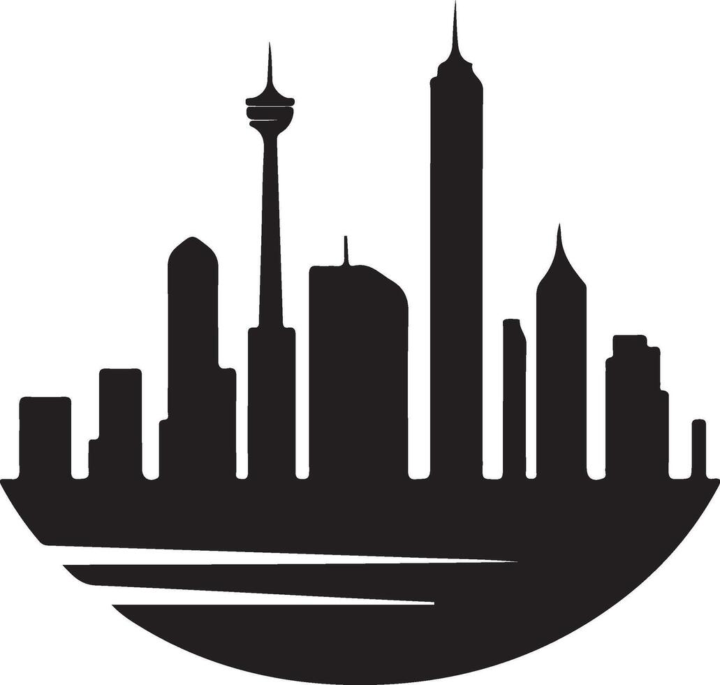 a black and white silhouette of a city skyline vector