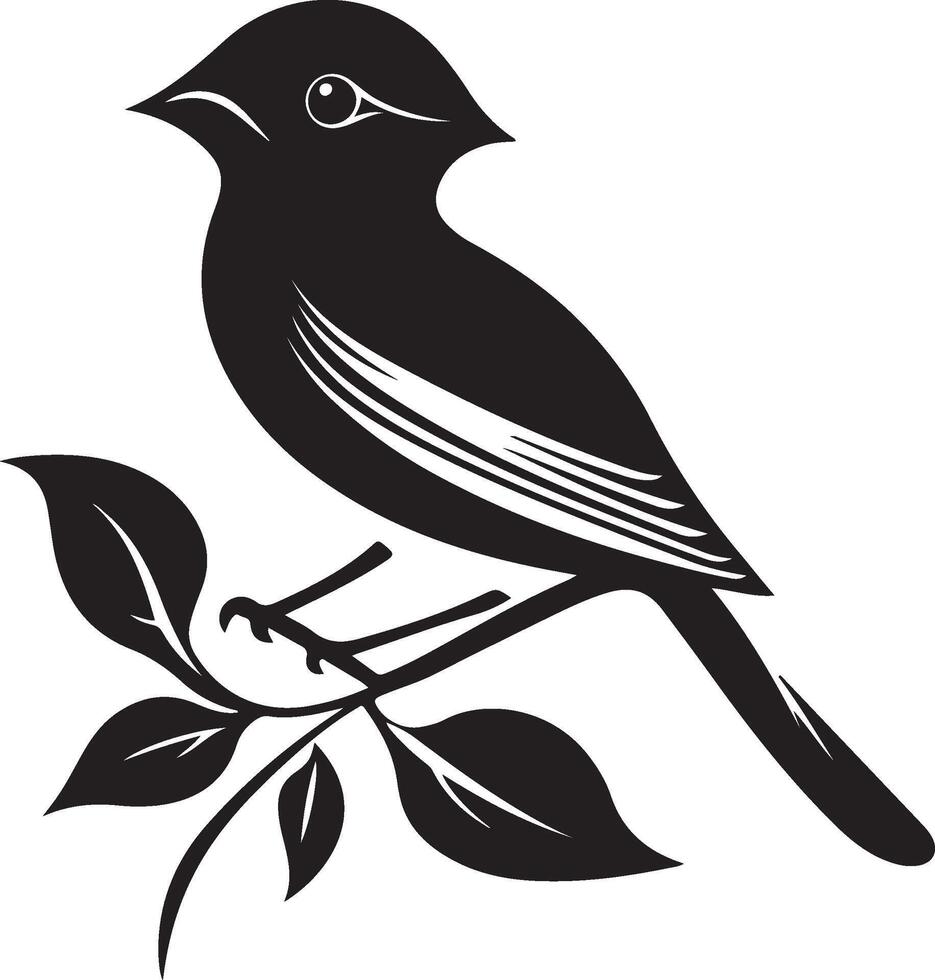 bird silhouette on a branch vector