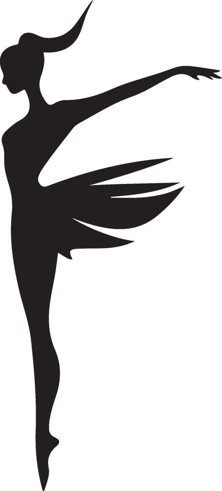 silhouette of a woman dancer with wings vector