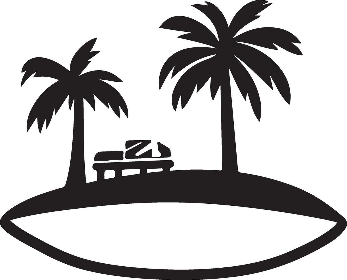 an island with palm trees and a beach vector