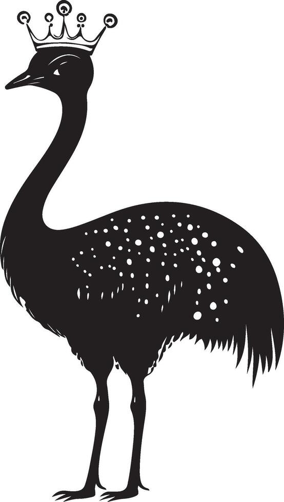 an ostrich with a crown on its head vector
