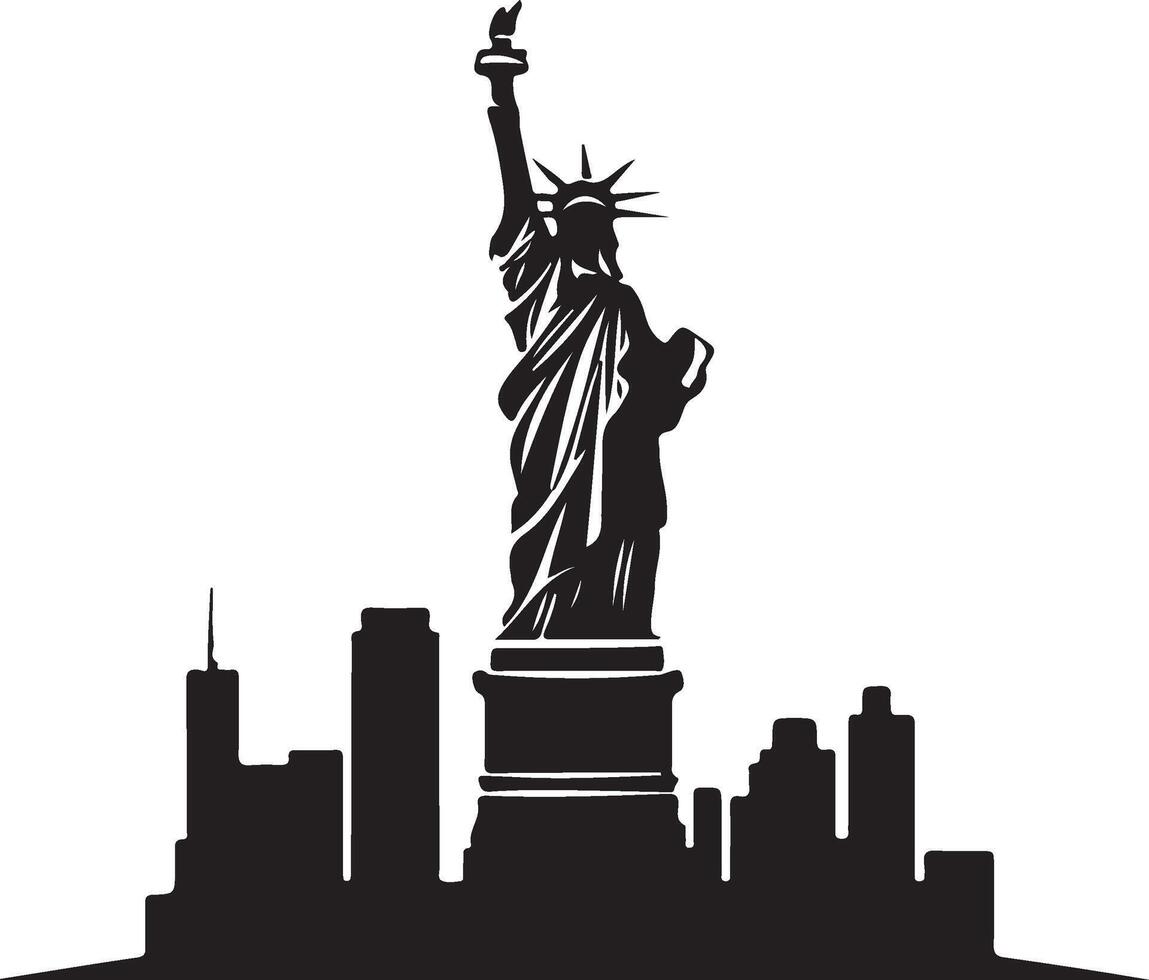 the statue of liberty in new york city vector