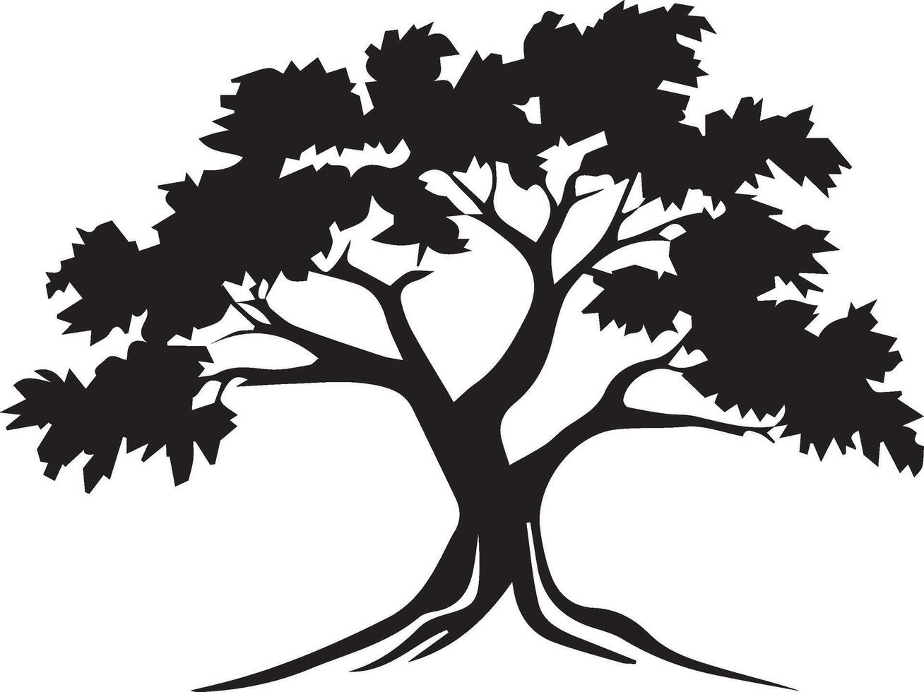 a black and white silhouette of a tree vector