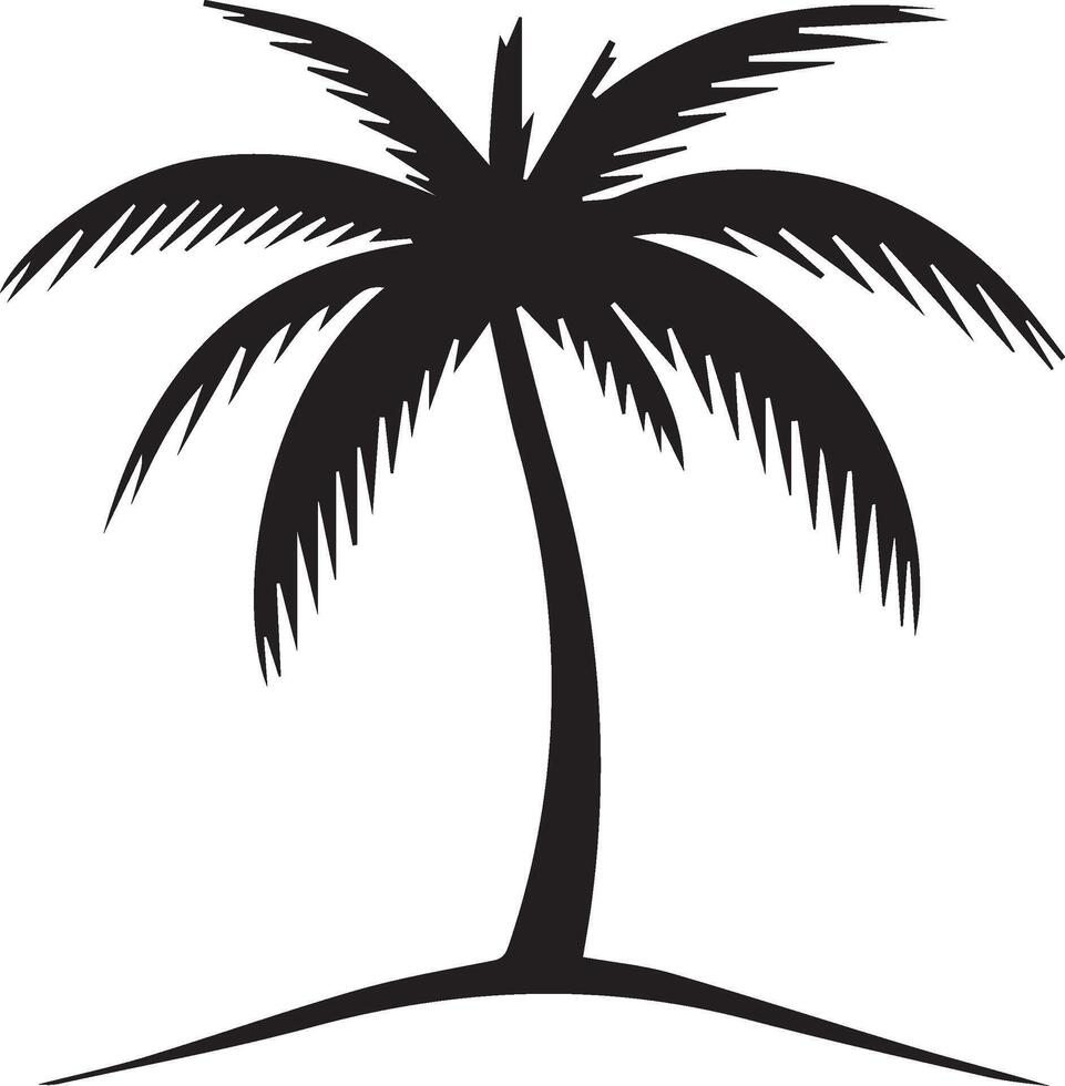 palm tree silhouette on white background vector