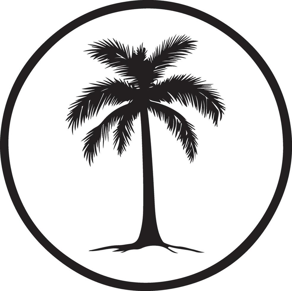 palm tree in circler illustration vector