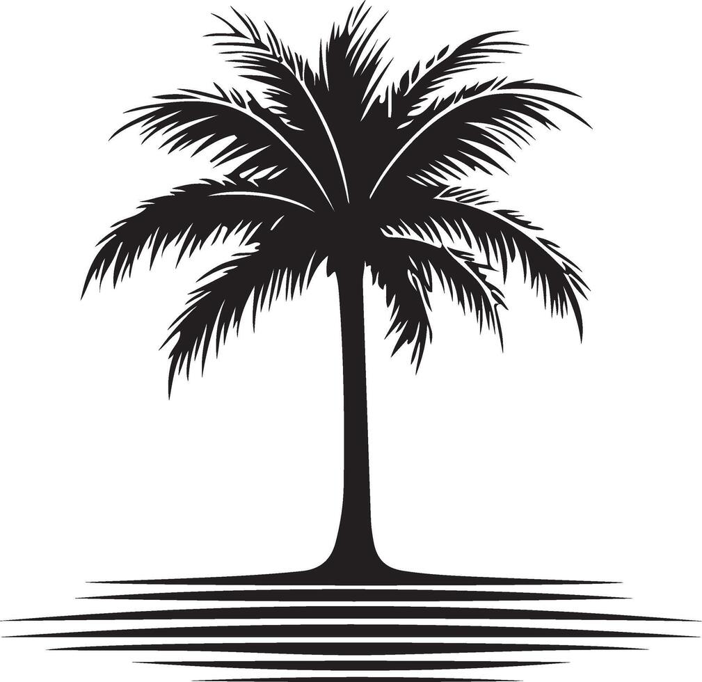 palm tree silhouette on white background vector