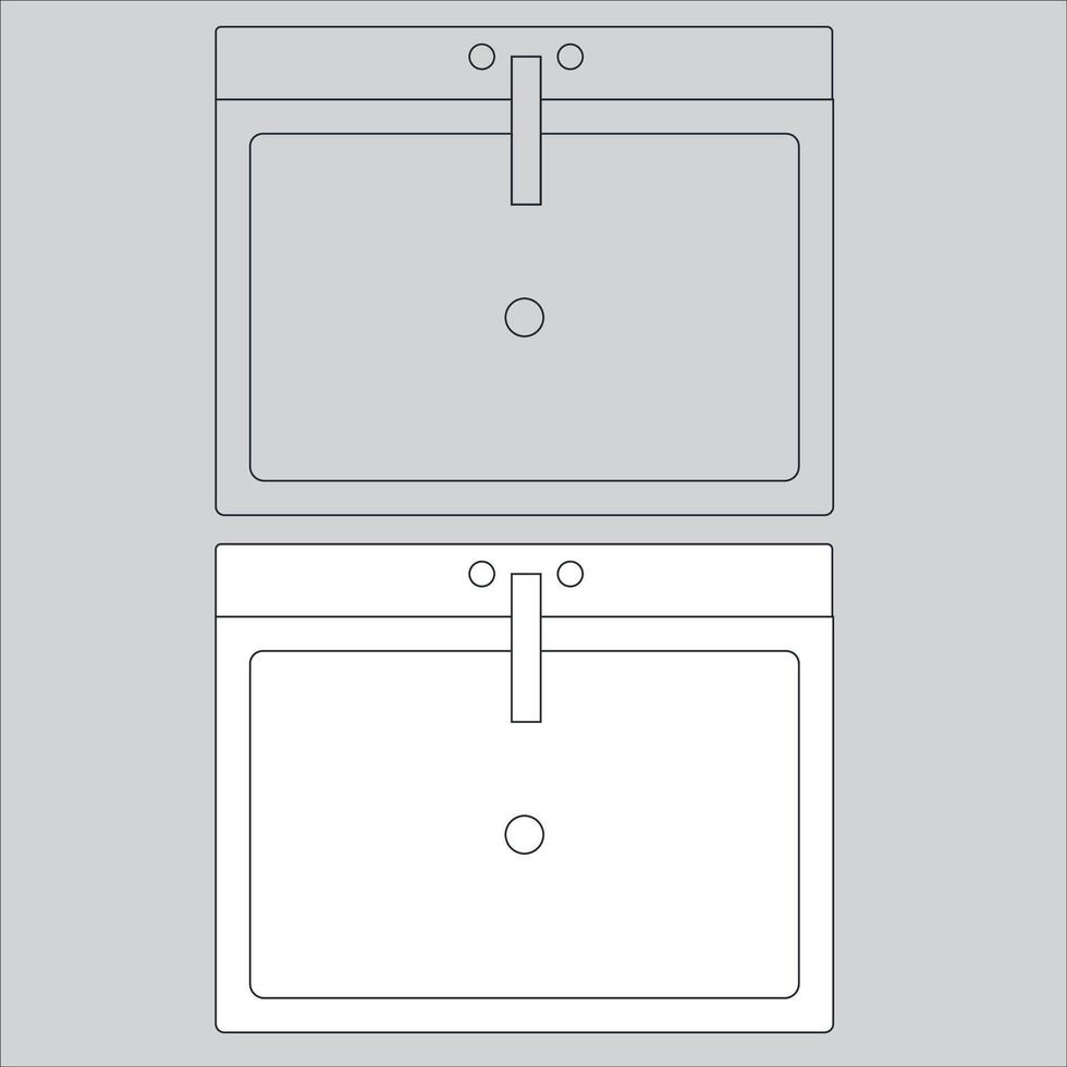 Illustration Design of a sink icon. design of a square-shaped sink icon. suitable for inserting it into your home plan design vector
