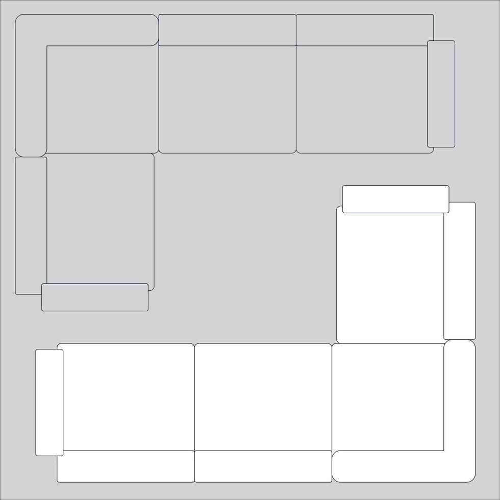 Illustration Design of L-shaped sofa icon. sofa design for house plan vector