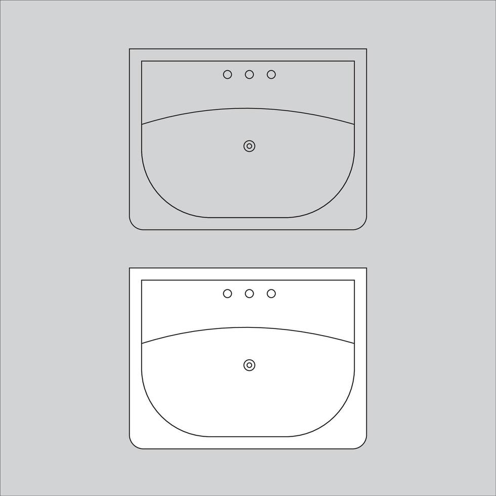 Illustration Design of the sink icon. The design of the sink icon is square but the ends are not pointed but have a radius. Suitable for inserting it into your home plan design vector