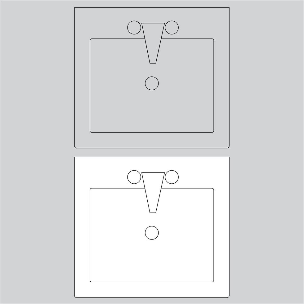 Illustration Design of a wash basin icon. design of a wash basin in a square shape. wash basin seen from above vector