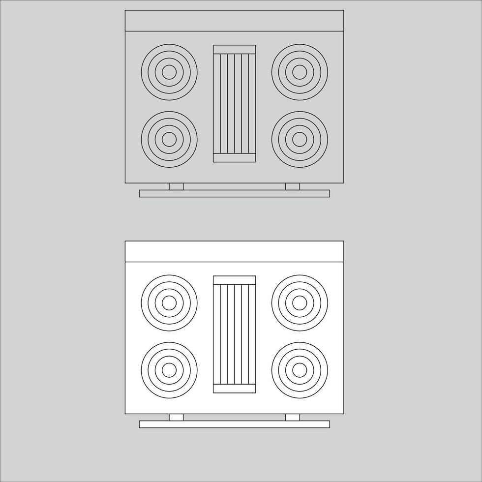 Illustration Design of oven icon. oven icon seen from above. very suitable for your home design vector