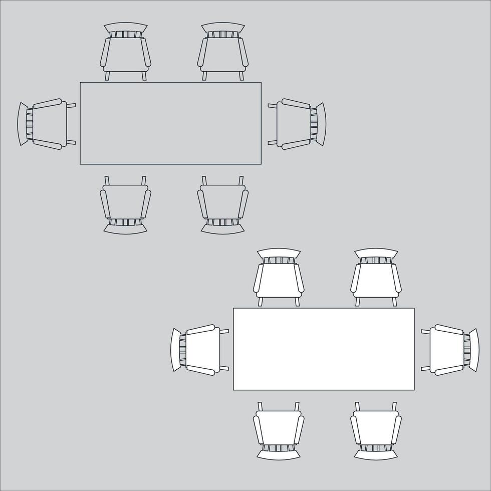 Illustration Design of a dining table icon, consisting of a table and chairs. seen from above. suitable for your home design vector