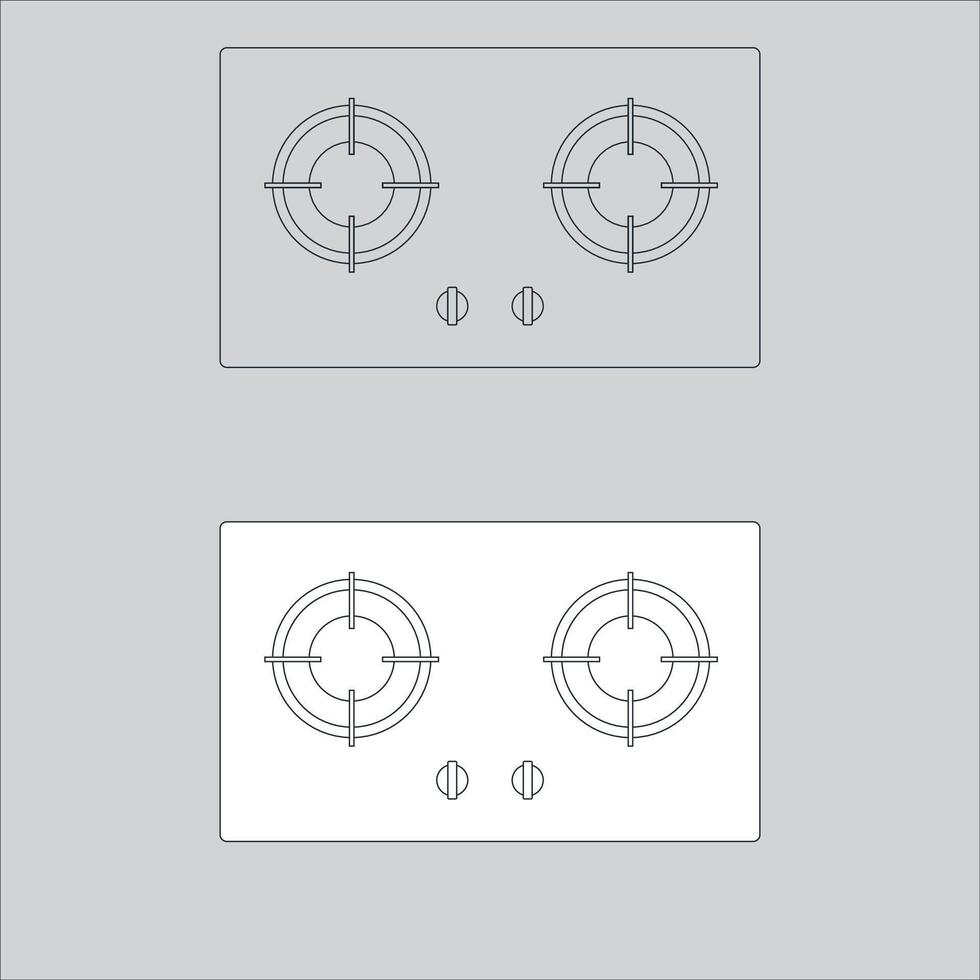 Illustration Design of stove icon, stove design seen from above. usually suitable for your home design to look good vector