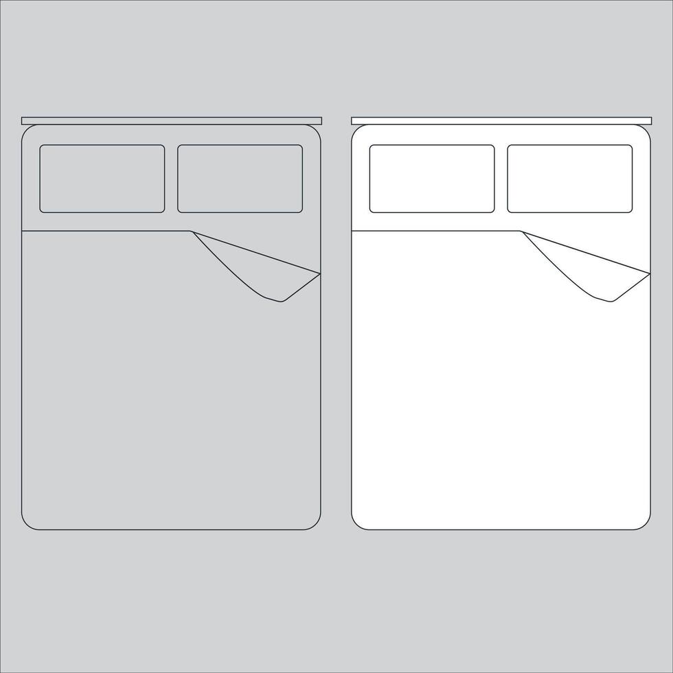Illustration Design of double bed icon. bed seen from above. suitable for your home layout vector