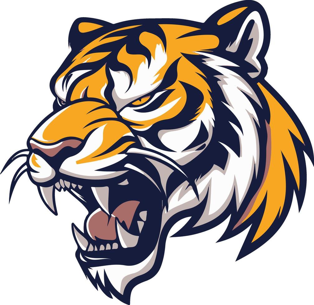 The head of a tiger is shown on a white background vector