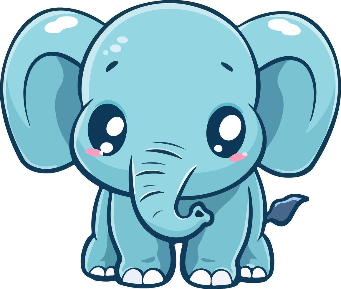Cute baby elephant illustration vector