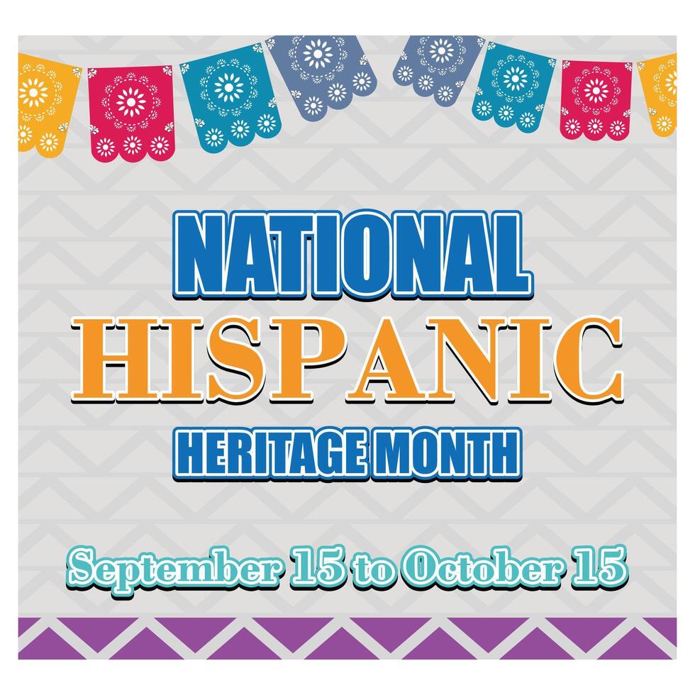 National Hispanic Heritage Month, United States Holiday Concept. Flat modern illustration vector
