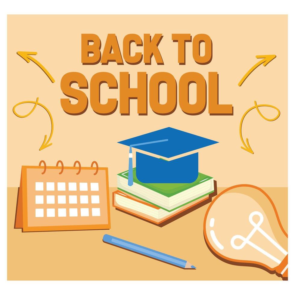 Back to school concept. Flat modern illustration vector