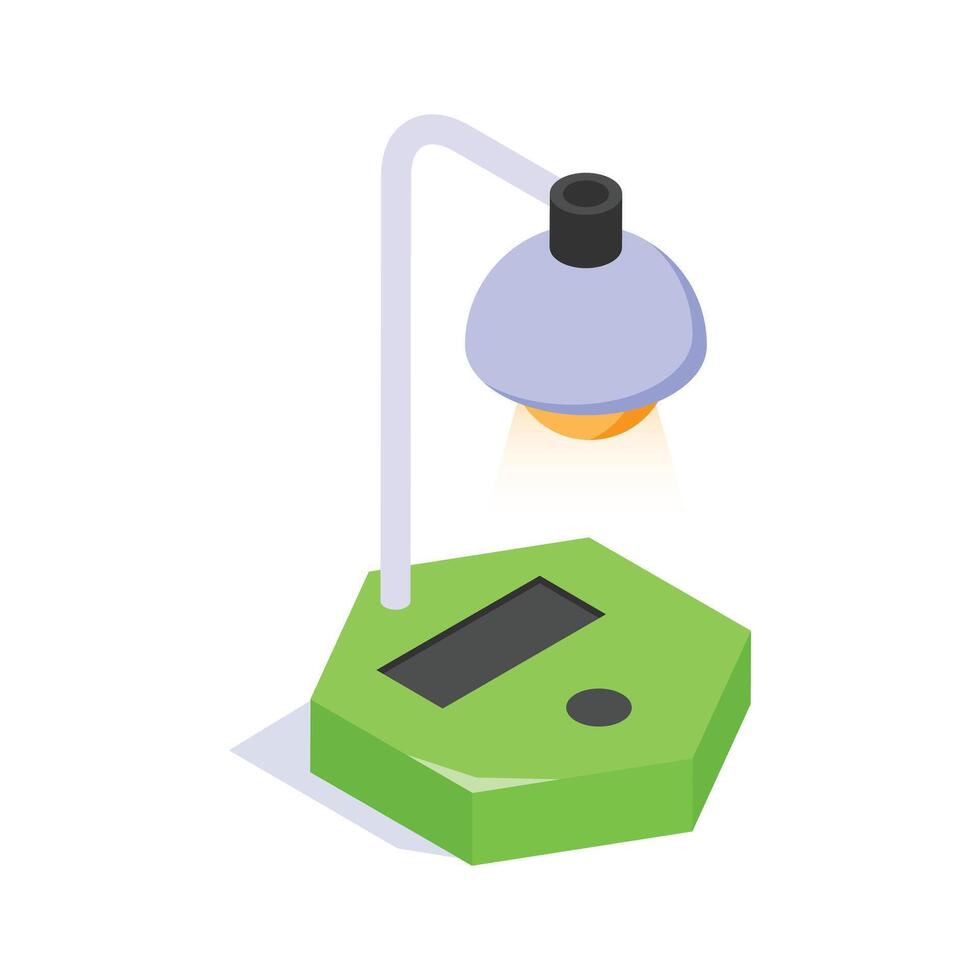 Desk lamp isometric , symbolizing focused study and reading in a workspace vector