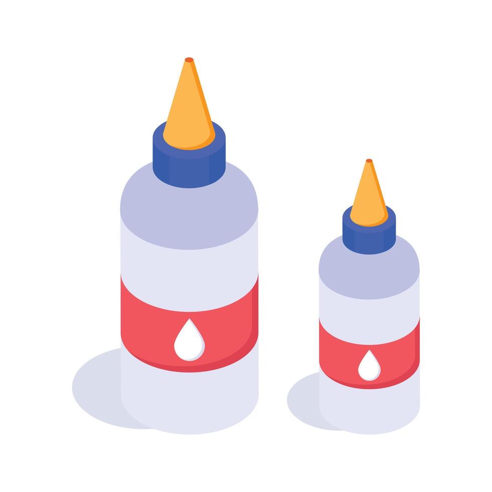 A Unique glue bottles icon, ideal for crafting, adhesive, and creative projects. vector