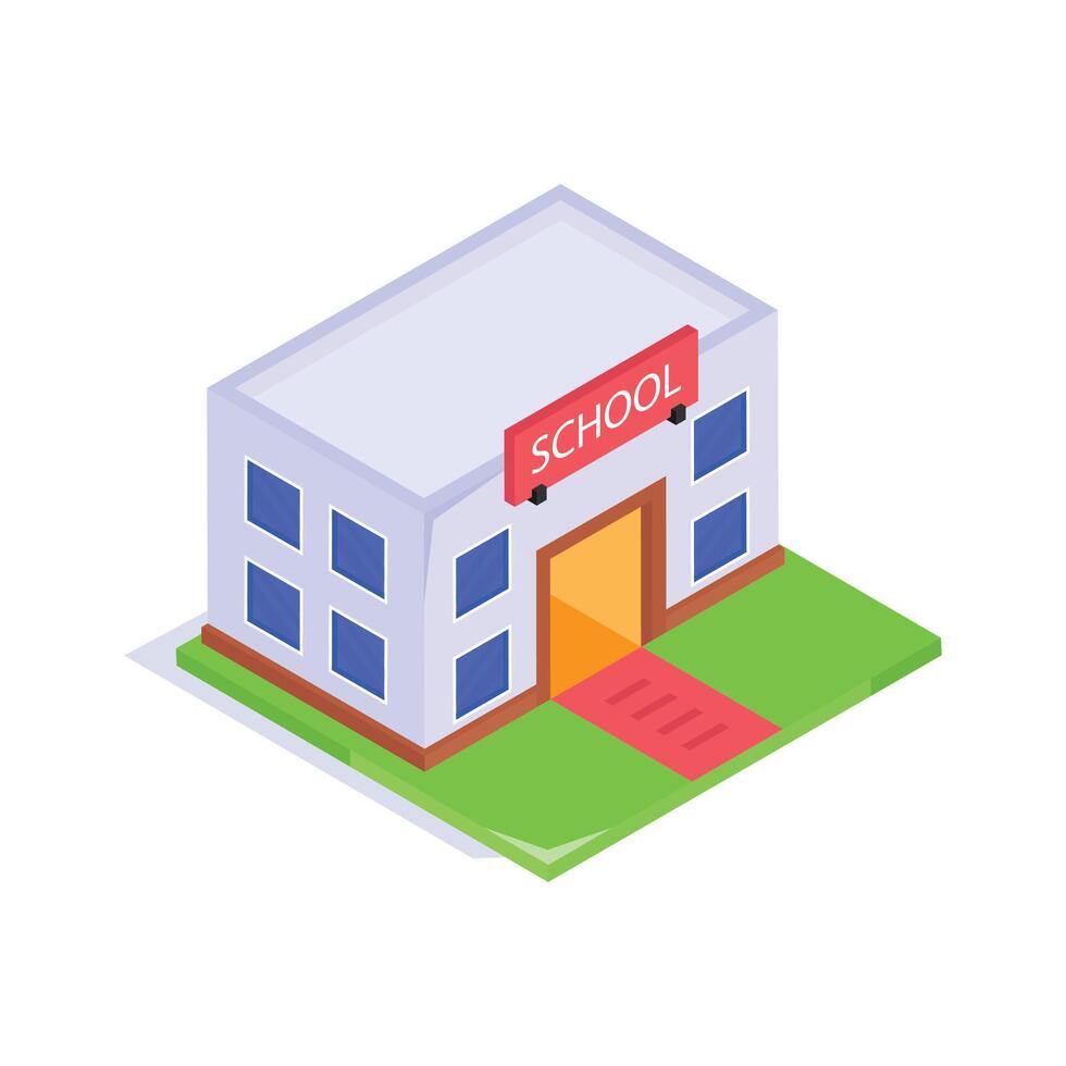 A simple school building icon, symbolizing education and learning institutions vector