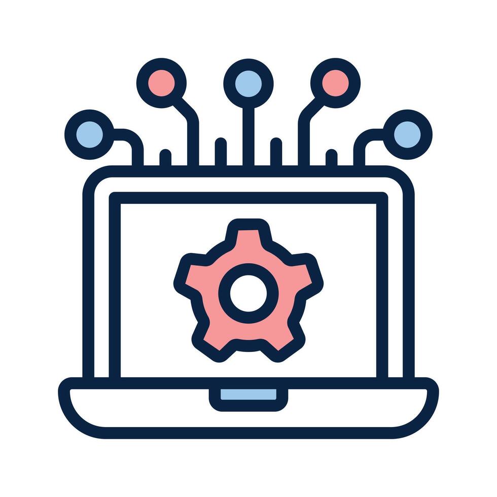 Take a look at this creatively designed laptop configuration icon vector