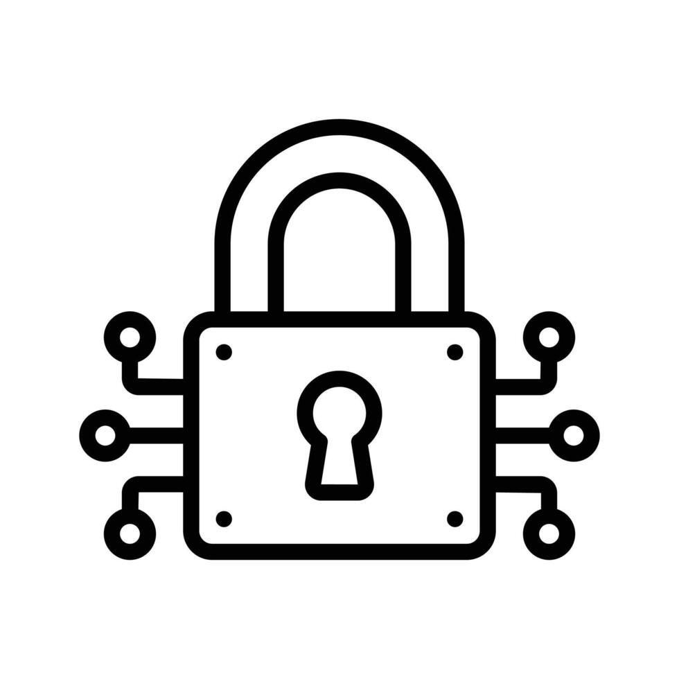 Protecting data and systems through cybersecurity, ready to use icon vector