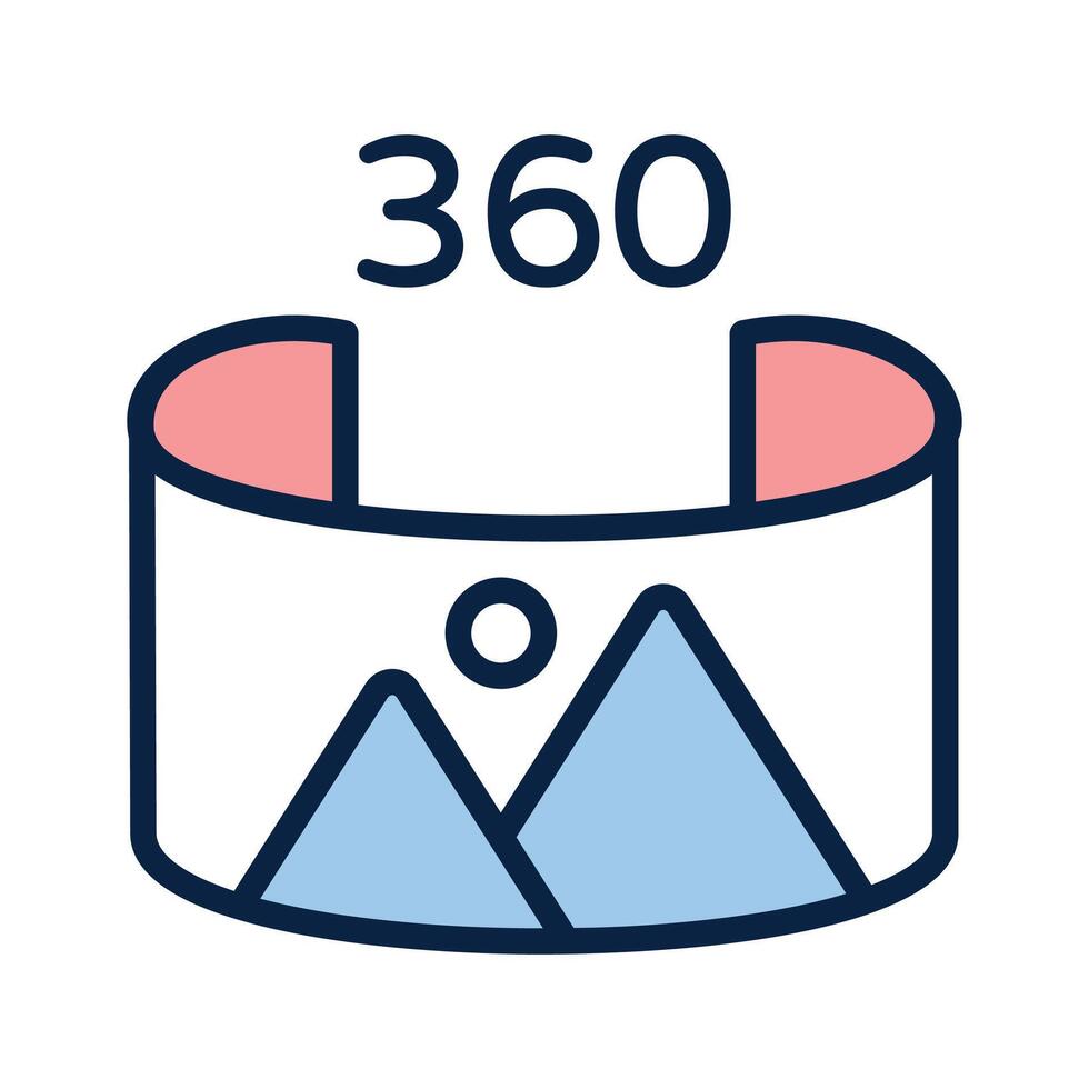 Immersive 360 degree virtual reality experience, ready to use vector