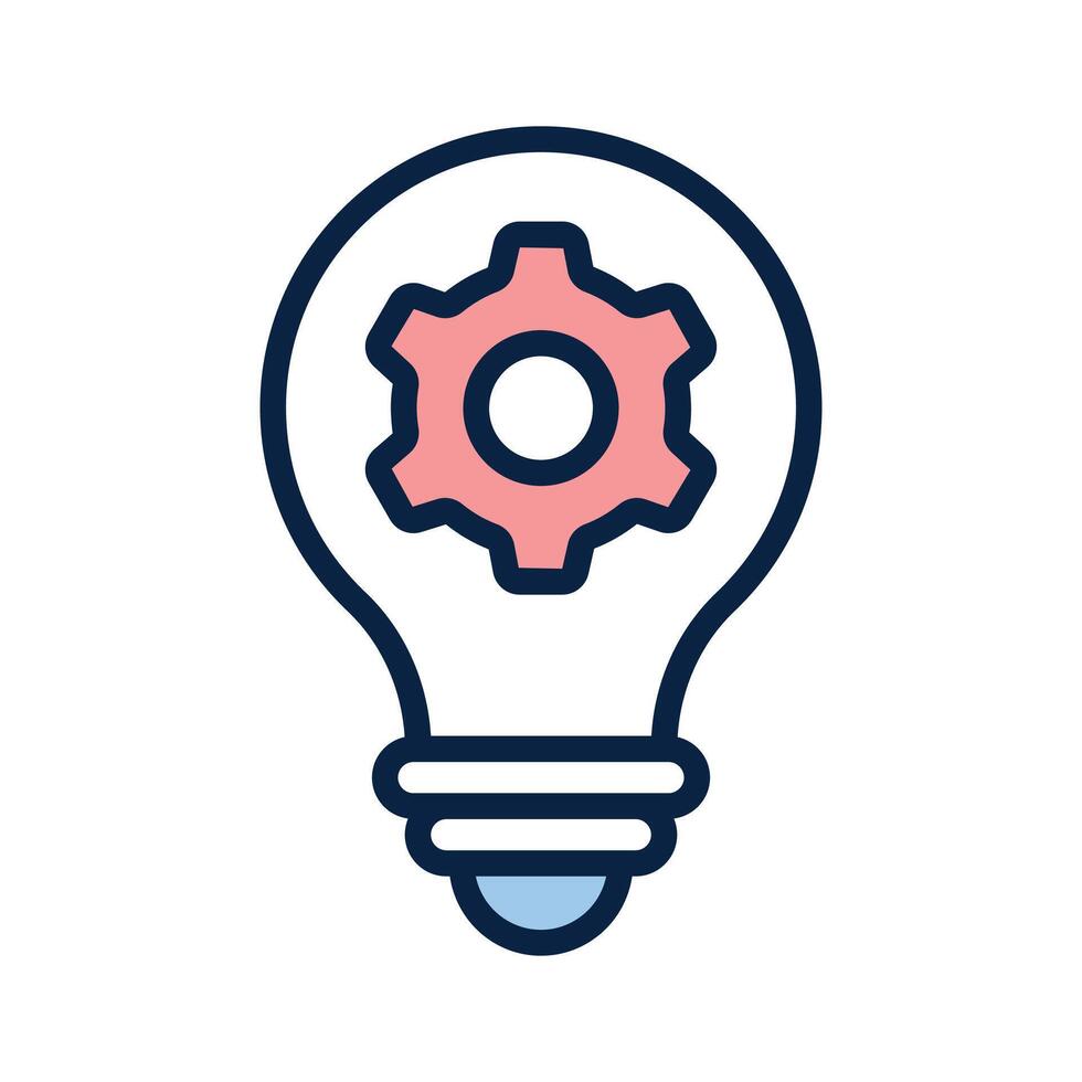 Cogwheel with lightbulb, concept icon of creative technology vector