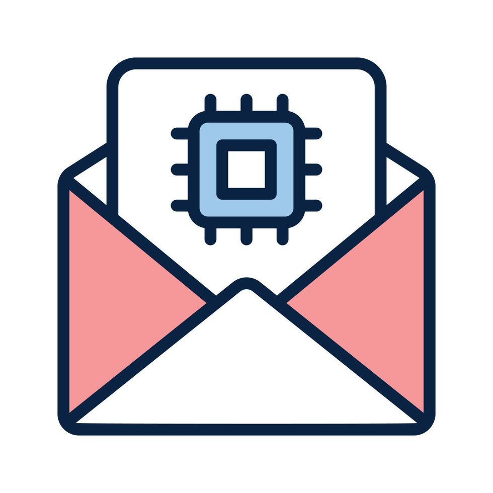 Smart email, email generator, ai mail design vector