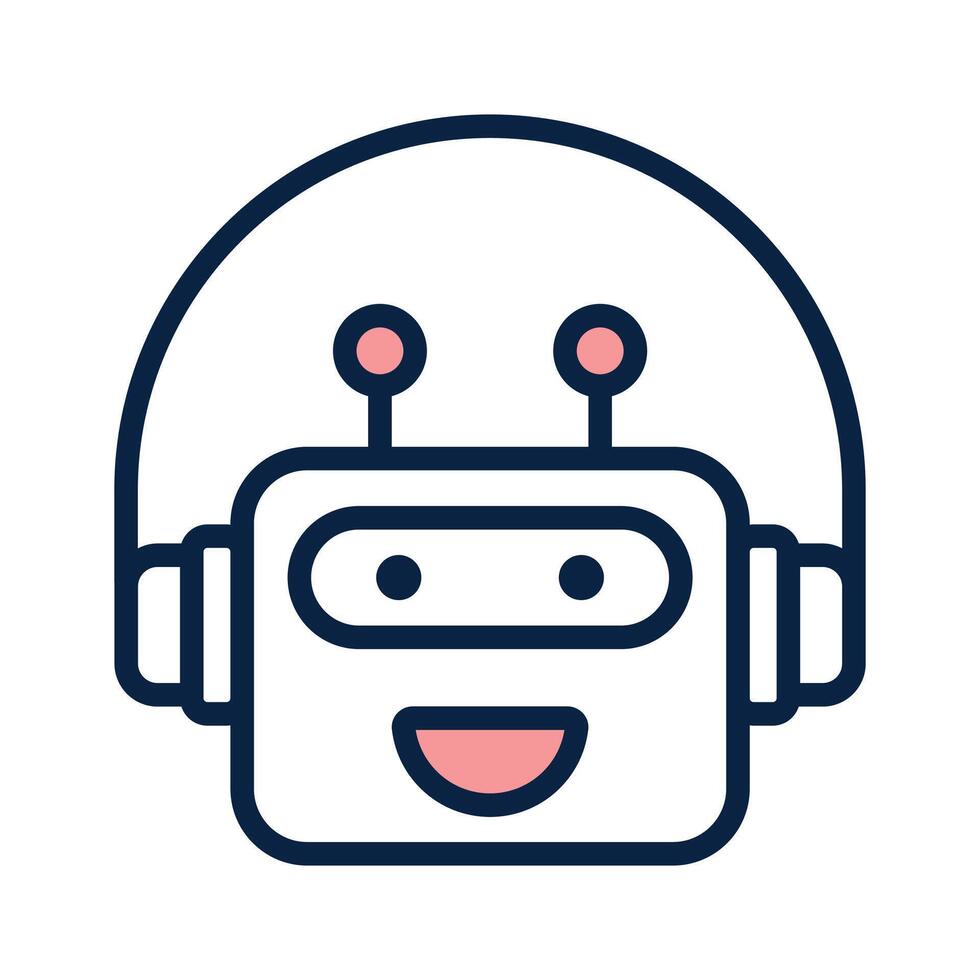 Robot assistant , robotic support icon design vector