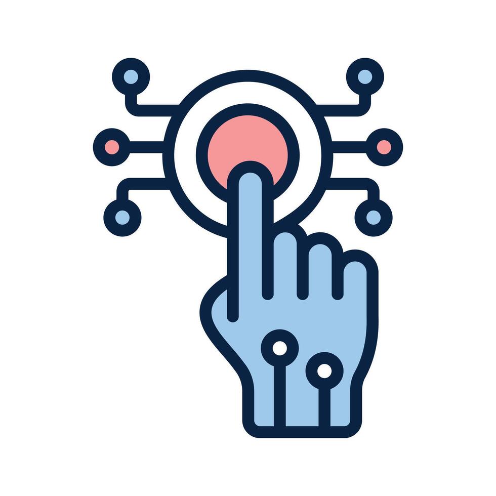 Here is and amazing icon of robotic hand vector