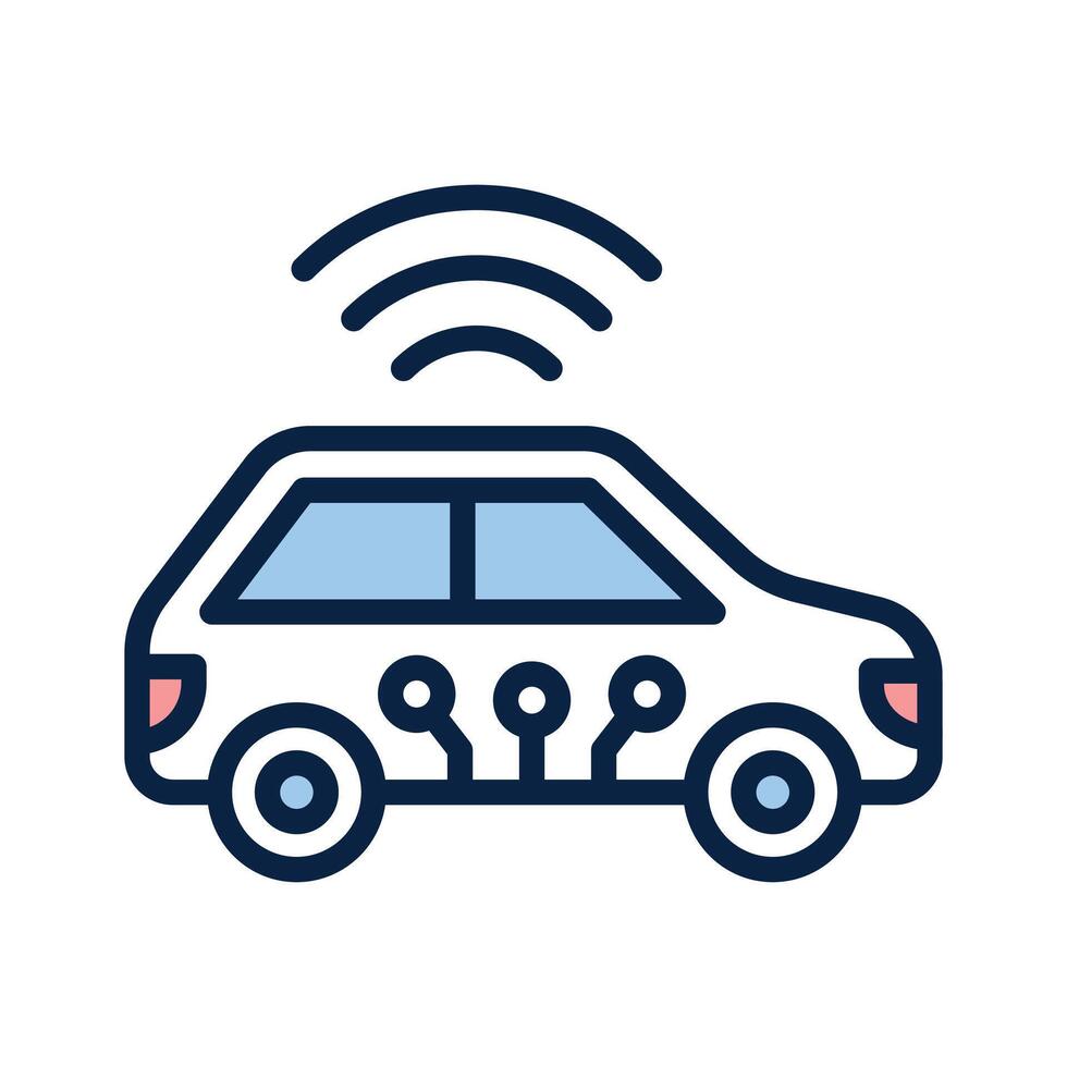 Beautiful designed smart car icon, ai automobile technology vector