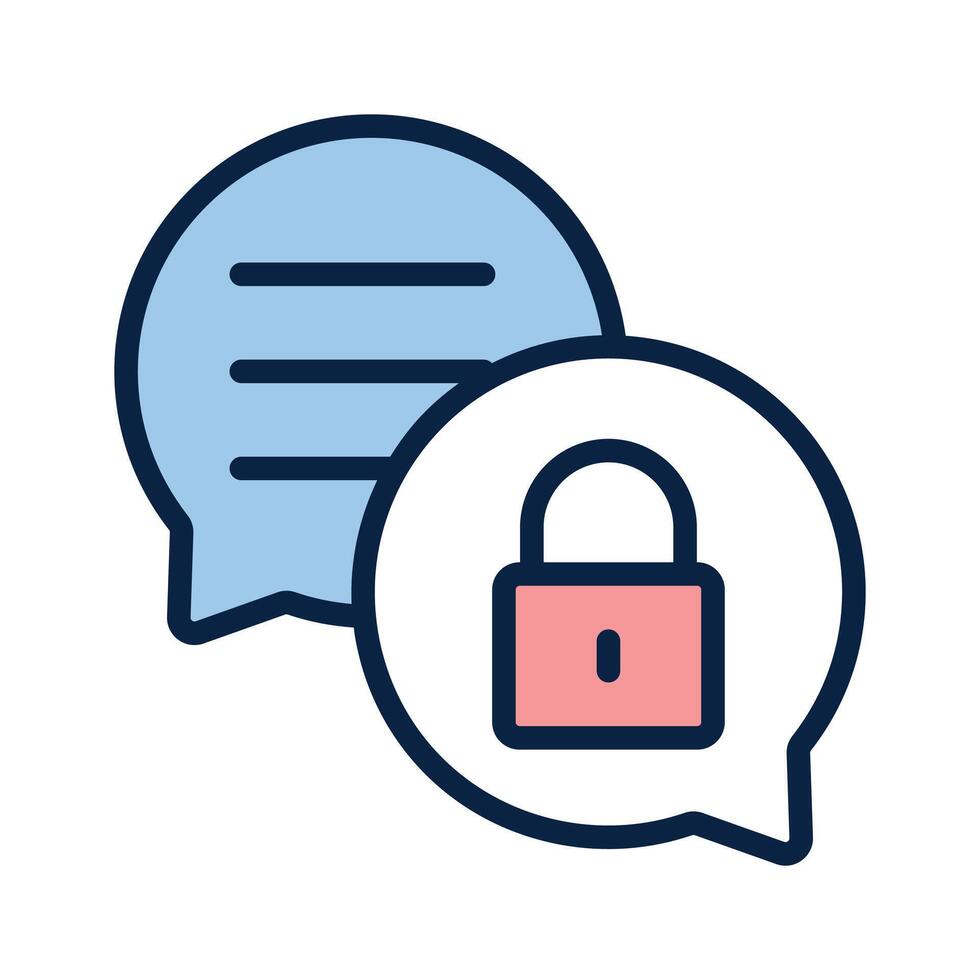 Encrypted chat, secure communication icon in modern style vector