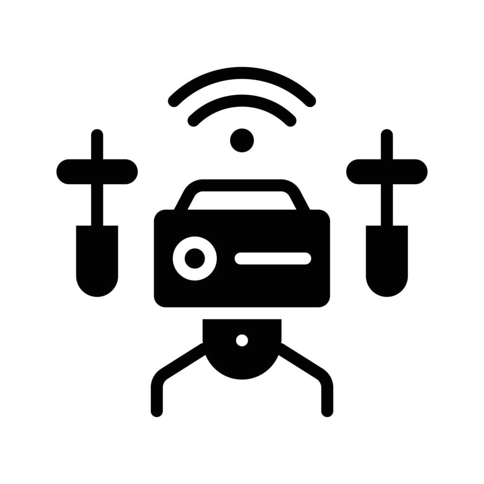 Intelligent drones enhanced with AI for smart applications vector