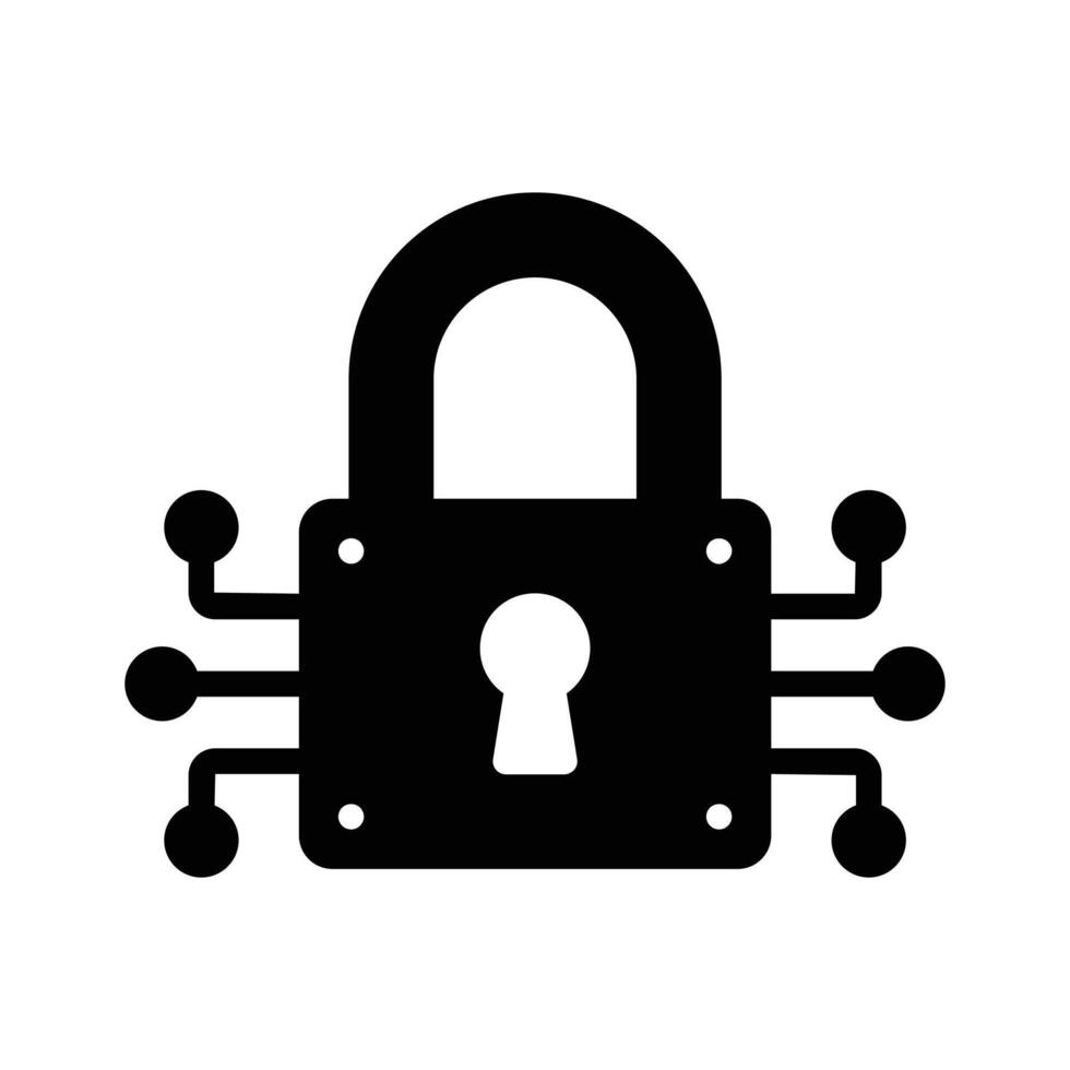 Protecting data and systems through cybersecurity, ready to use icon vector