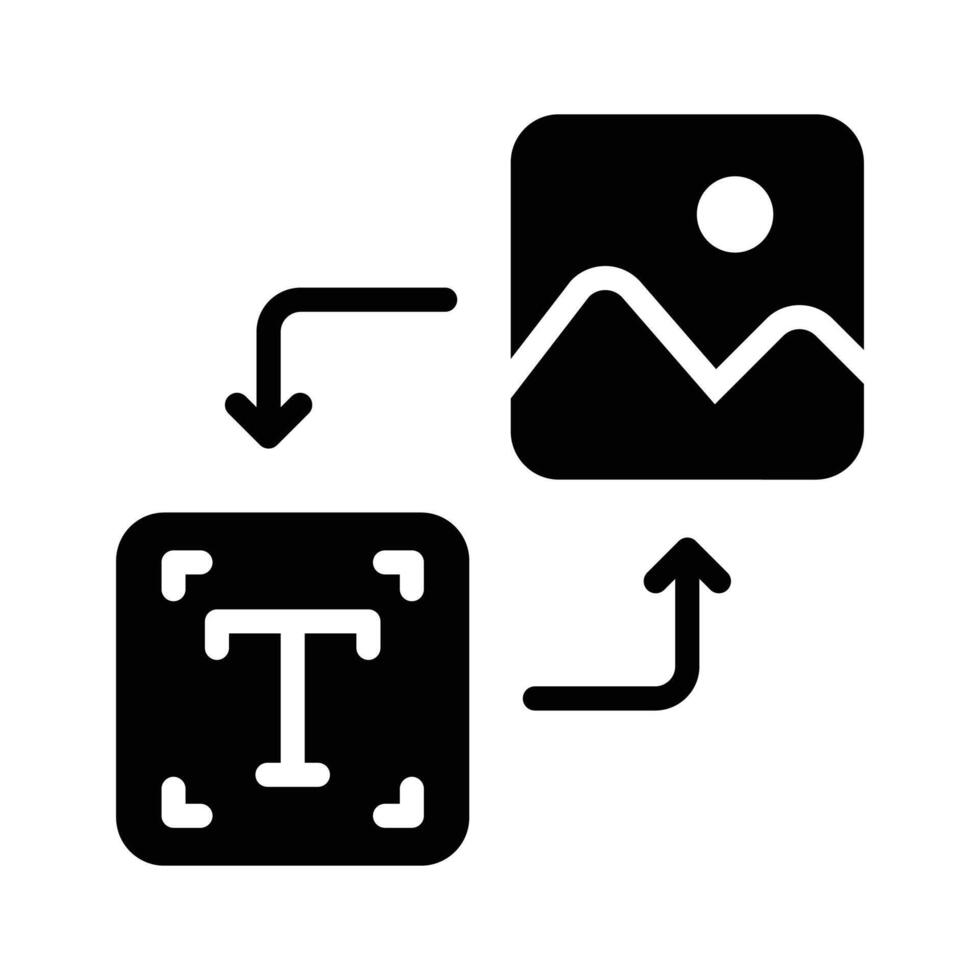 Depicts the conversion of text data into visual image formats vector