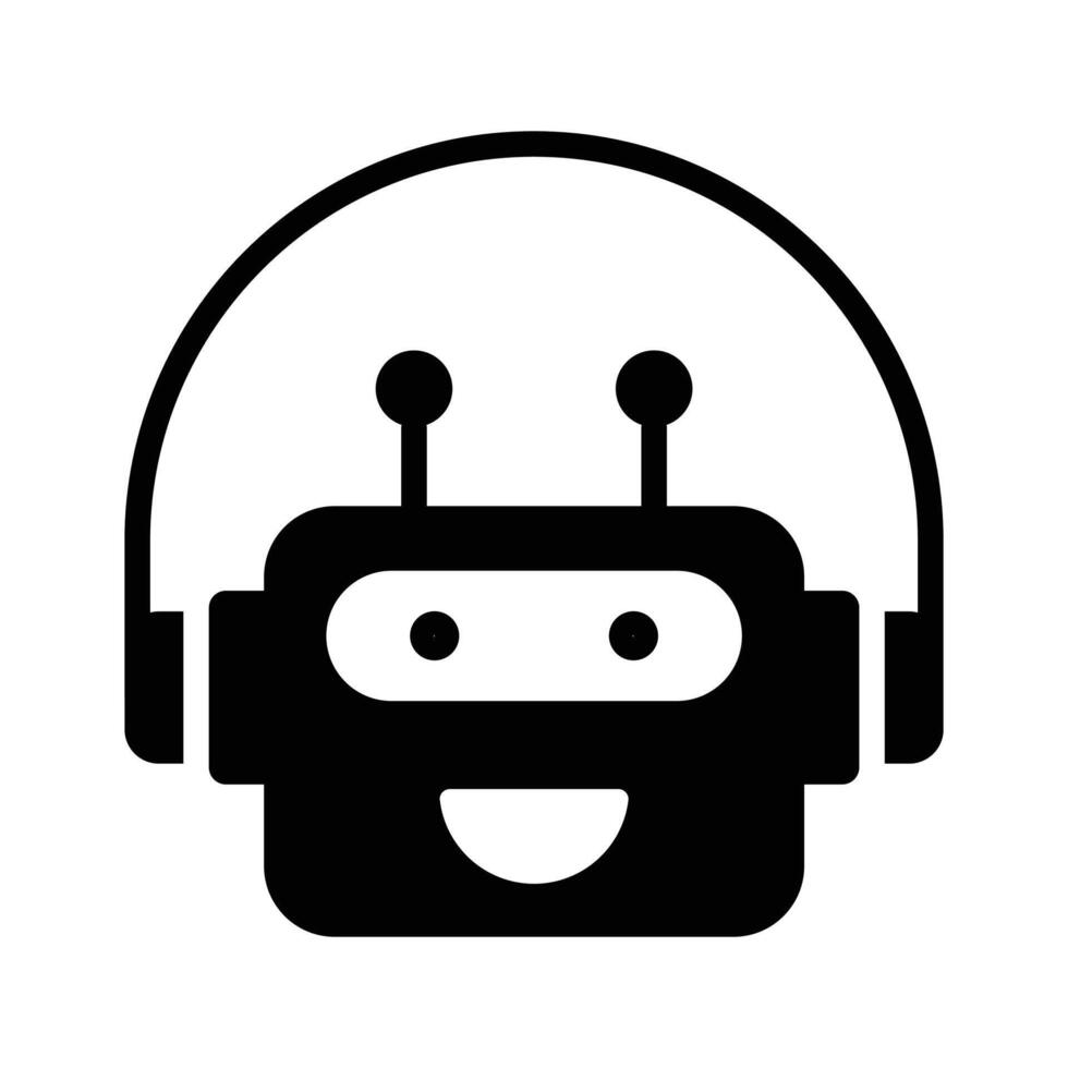 Robot assistant , robotic support icon design vector