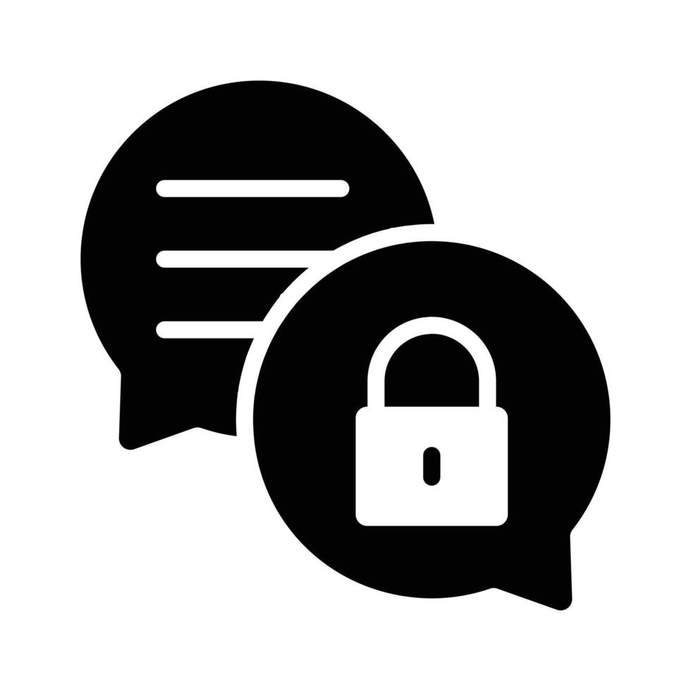 Encrypted chat, secure communication icon in modern style vector